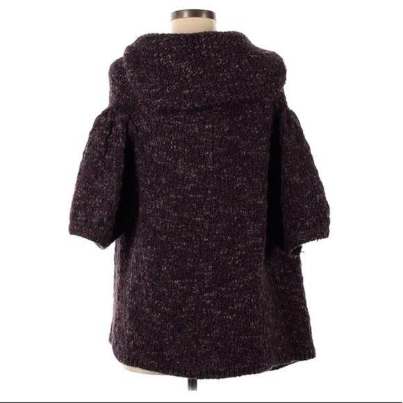 Ann Taylor loft short sleeve chunky Cardigan purple sweater medium women’s - Picture 2 of 7